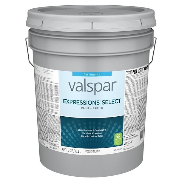 Valspar Expressions Select 4100 Latex Paint, Acrylic Base, Flat, Pastel Base, 5 gal 028.0041002.008 - main