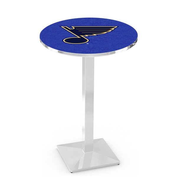 Holland Bar Stool Co 36" Chrome St Louis Blues Pub Table, 36" dia. Top L217C3636STLBlu - main