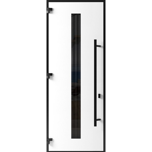 Vdomdoors Front Exterior Prehung Steel Door Ronex1055 Teak 96 Entry Metal Modern Painted W36xH96 Right hand RONEX1055EXD-OAK-W36xH96-RH-I - main