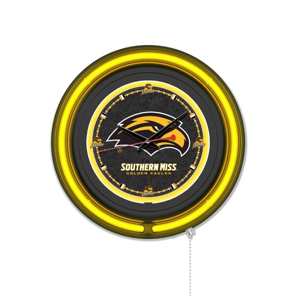 Holland Bar Stool University of Southern Mississippi 15 Double Neon Wall Clock Clk15BK - main