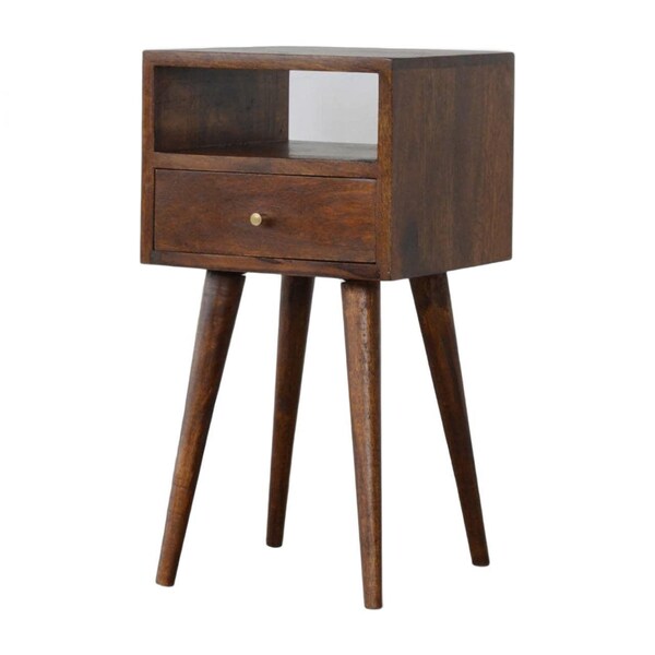 Homeroots 22" Chestnut Solid Wood One Drawer Nightstand 722539 - main