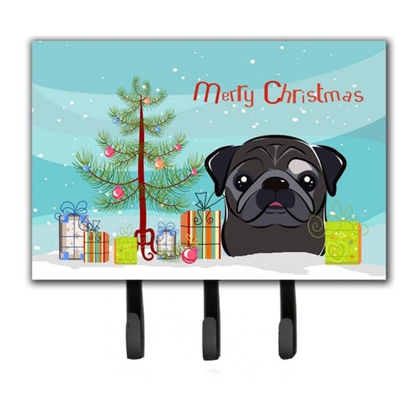 Carolines Treasures Christmas Tree and Black Pug Leash or Key Holder BB1635TH68 - main