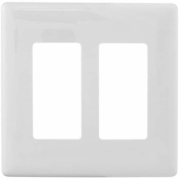 Hubbell Wiring Device-Kellems Wallplate, 2G Dec, Snap-On, White NPS262W - main