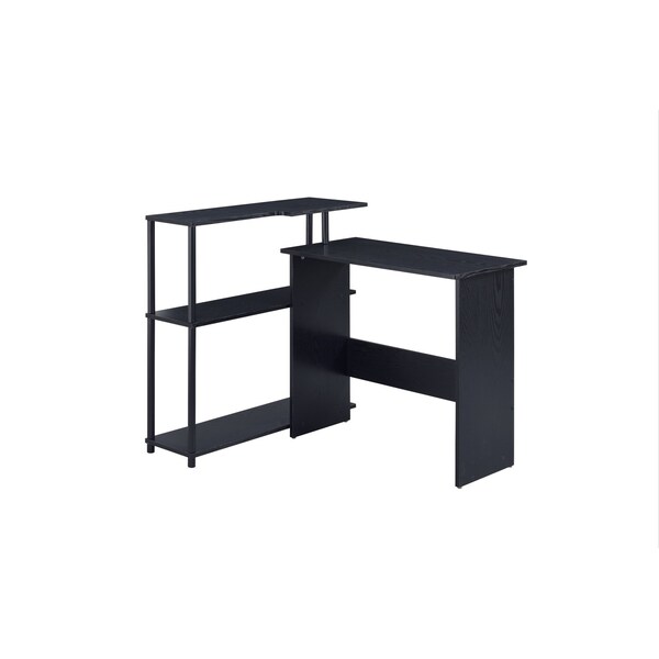 Homeroots 39" Black L Shape Writing Desk 491431 - main