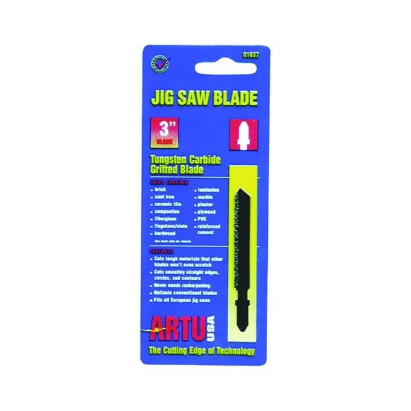 Artu Jig Saw Blade, 3 in L, Tungsten Carbide Cutting Edge 1637 - main