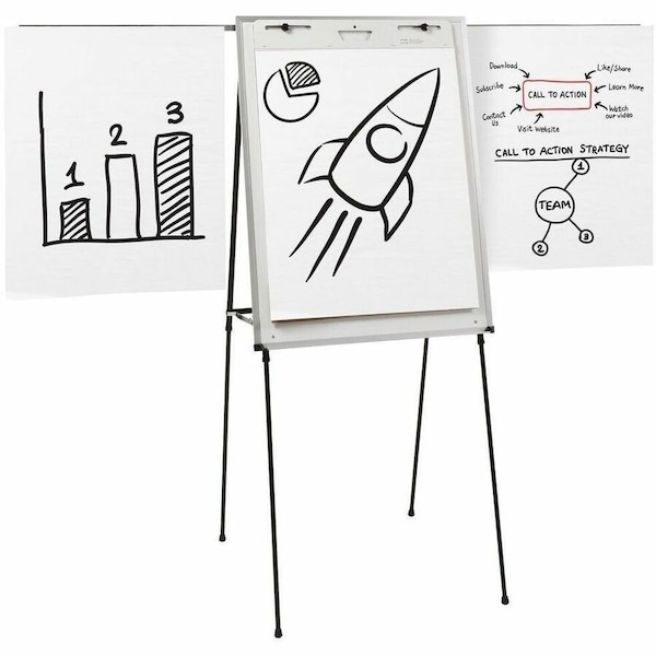 Quartet Dry Erase Board, Melamine, 29 in, 40 in, Plastic Frame, White, Gloss 81EA - main
