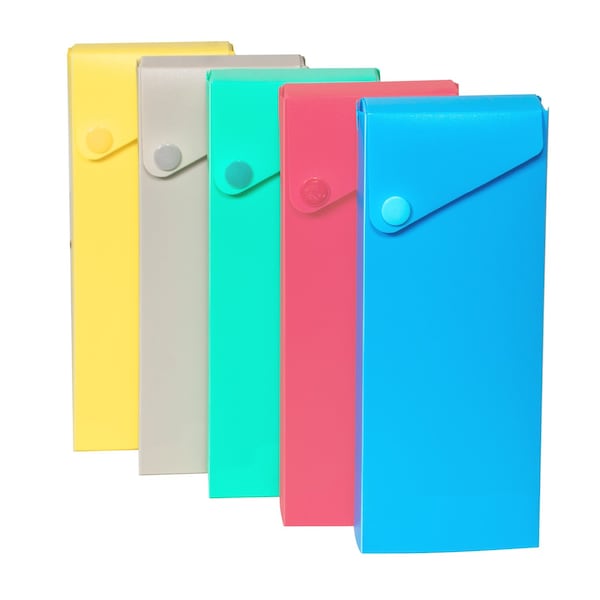 C-Line Products 1-1/4" x 3" Assorted Slider Pencil Case, 24EA/DS 05600-DS - main