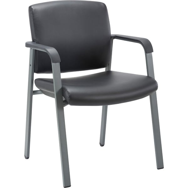 Lorell Healthcare Upholstery Guest Chair, Black Vinyl LLR30950 - main