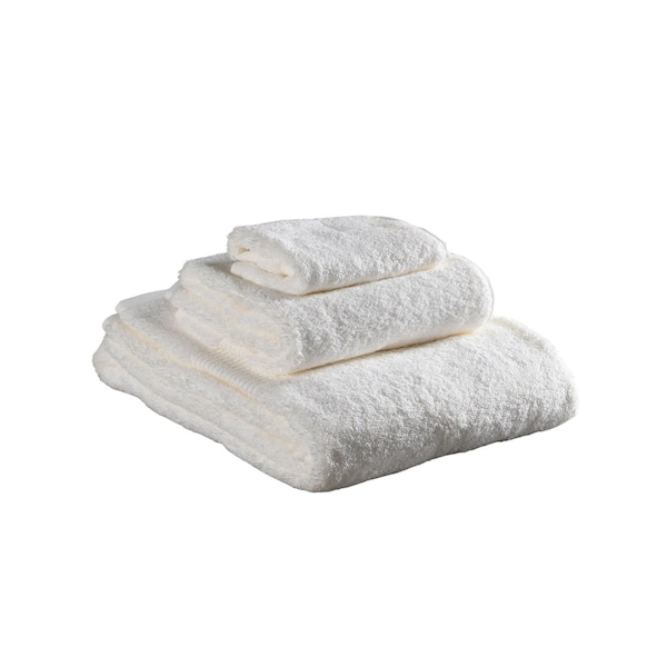 Homeroots Set of Three Ivory Cotton Quick Dry Terry Cloth Towels, 3PK 700330 - main