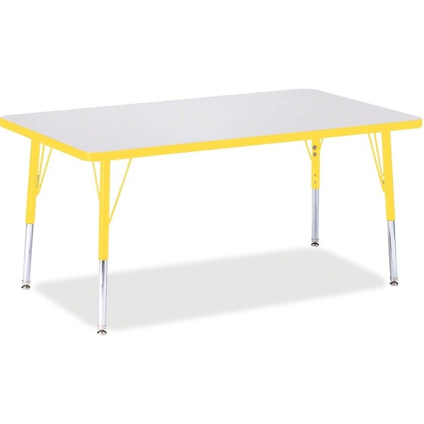 Jonti-Craft Berries Rectangle Activity Table, 30 in. x 48 in., E-height, Freckled Gray/Yellow/Gray 6473JCE007 - main
