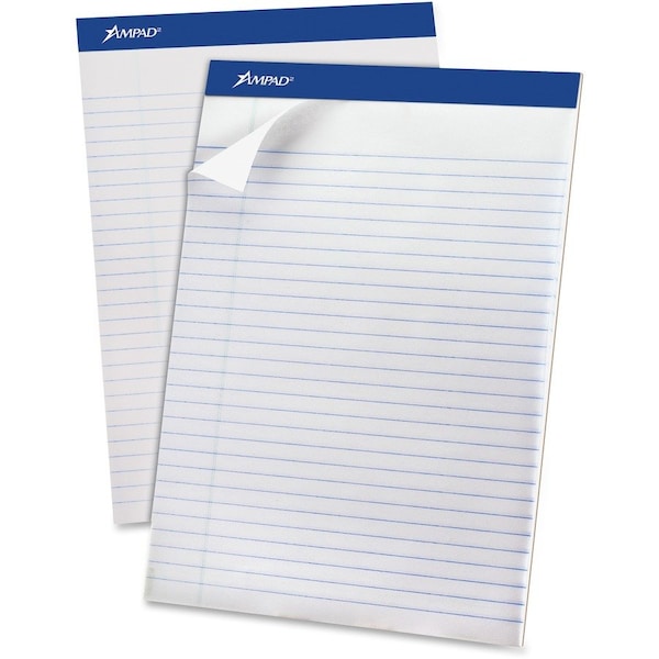 Tops Products PAD, PERF, LTR, WHT, 50SH, RCY Sturdy backing. Perforated for easy sheet removal. Margin line. 20170 - main