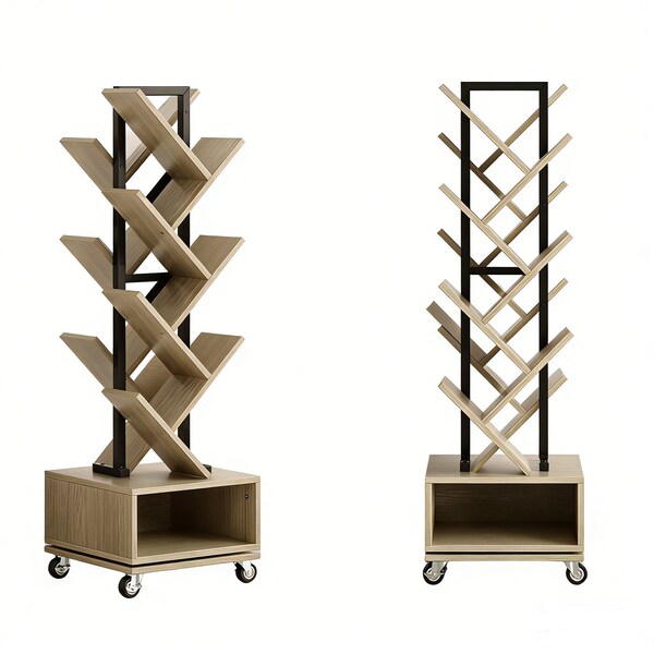 Homeroots 48" Gray Wood Sixteen Tier Etagere Bookcase 717457 - main