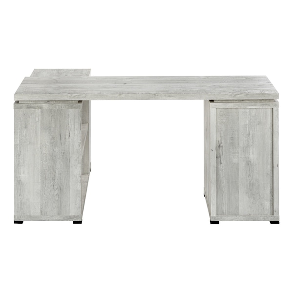 Homeroots 60" Gray L Shape Computer Desk With Three Drawers 333522 - main