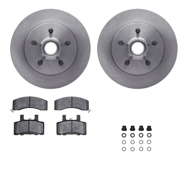 Dynamic Friction Co DFC Brake Rotor- Heavy Duty Brake Pad includes Hardware 6412-48035 - main