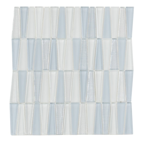 Apollo Tile White Blue 12 in x 12.9 in Glass Glossy, Matte Floor and Wall Mosaic Tile 5.38 sqft/case, 5PK APLICL8815A - main