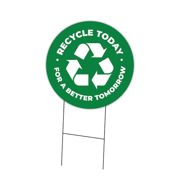 Signmission 24 in Height, 0.04 in Width, Corrugated Plastic, 24" x 24", C-24-CIR-DS-WS- Recycle C-24-CIR-DS-WS- Recycle - main