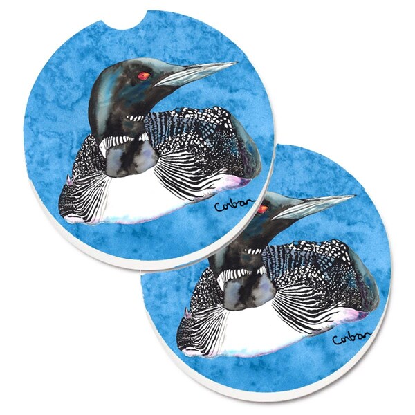 Carolines Treasures Loon Set of 2 Cup Holder Car Coaster 8717CARC - main