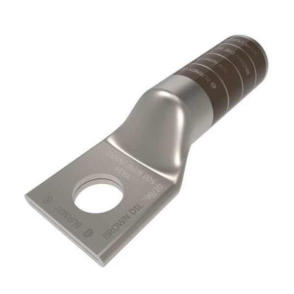 Burndy 500 kcmil, CU, 1 Hole, 1/2 Stud, Long Barrel YA34N - main