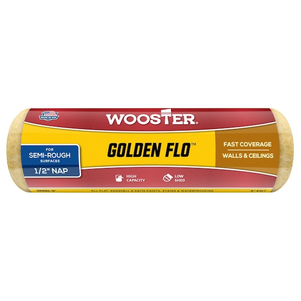 Wooster RR661-9 9 x 0.5 in. Knitted Roller Cover- Yellow 461541 - main