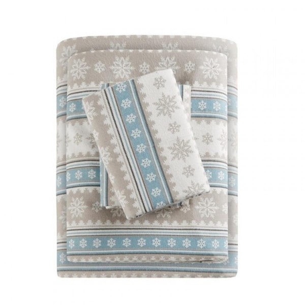Woolrich Nordic Snowflake Flannel Sheet Set, Blue King WR20-1788 - main