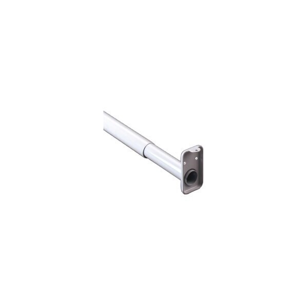 John Sterling ClosetPro Adjustable Closet Rod with Flange, 1 in Dia, 72 to 120 in L, Steel, Platinum RP0022-72120 - main