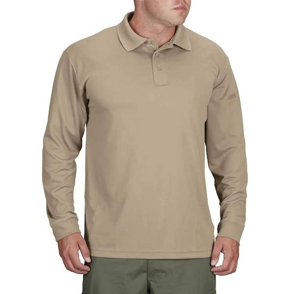 Propper Men's Uniform Polo, 100% Polyester Pique, 3 Button, Silver Tan, M F5356 - main