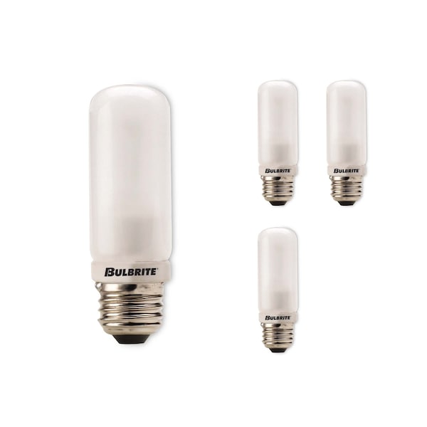 Bulbrite Pack of 4Halogen Double Envelope T10 Medium Screw Base E26 Light Bulbs, 250 Watt, Frost, 4PK 860768 - main