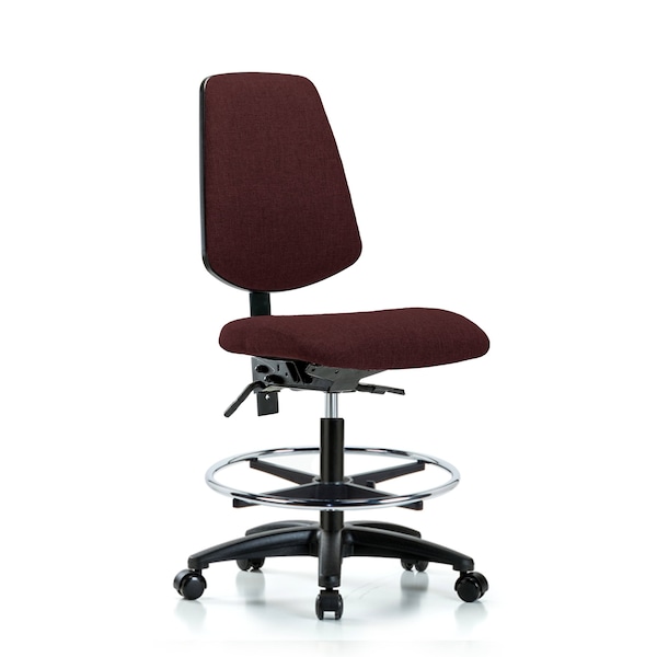 Blue Ridge Ergonomics Fab Med Bench Chair, Bk, CF, Cast, Bur, No Arms, 22" to 29" Height, Burgundy BR-FMBCH-MB-RG-T0-A0-CF-RC-F41 - main