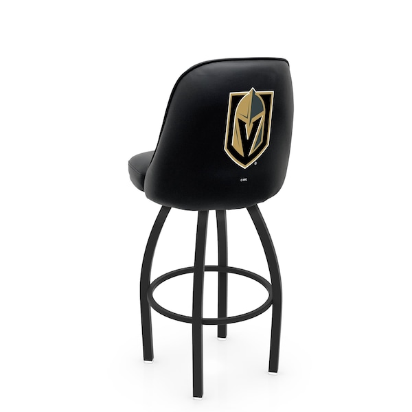 Holland Bar Stool Co Logo Grizzly Vegas Golden Knights 36 in. Swivel Bar Stool with Black Wrinkle Finish L048 - main