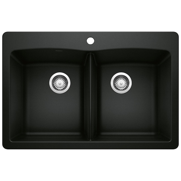 Blanco Diamond Equal Double Dual Mount, Coal Black 442912 - main