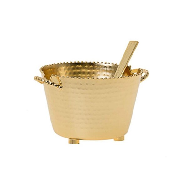 Classic Touch Decor Classic Touch Beaded Dip Bowl, Gold - Small MDLC72G - main