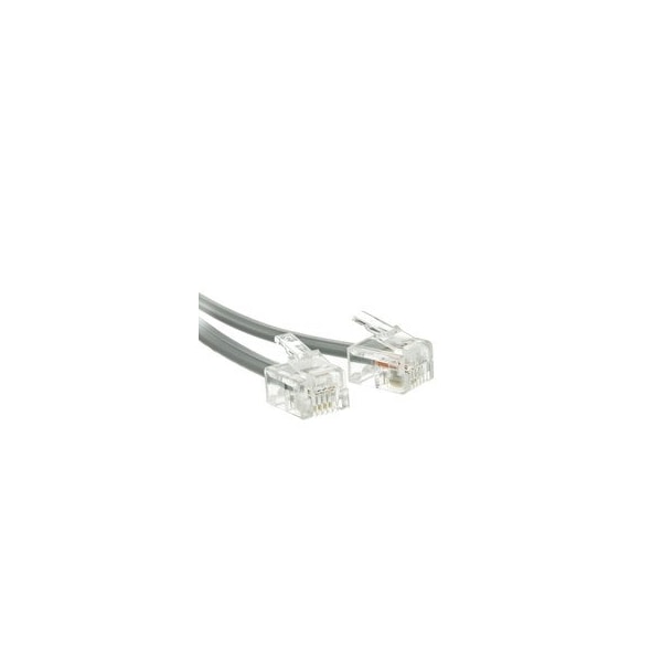 Cable Wholesale Telephone Cord (Voice), RJ11, 6P / 4C, Silver Satin, Reverse, 7 foot 8101-64207 - main