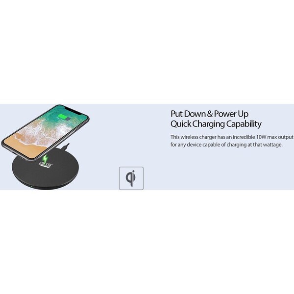 Adesso 10W MAX QI-CERTIFIED WIRELESS QUICK CHARGER, CAN CHARGING THROUGH CASE U AUH-1010 - main