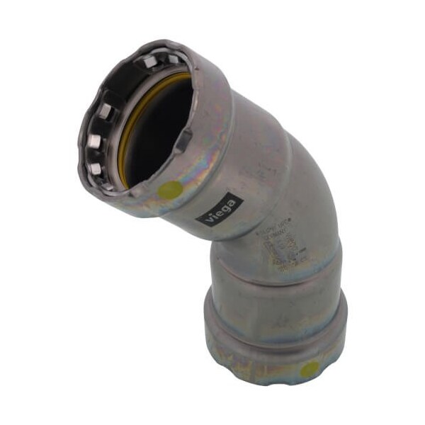 Viega MegaPressG 45 elbow P1 1.25 P2 1.25 carbon steel zinc-nickel coating 25246 - main