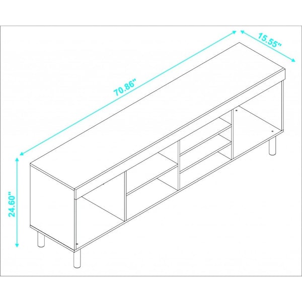 Homeroots Iko White Modern TV Stand Open Cubbie Media Center 403103 - main