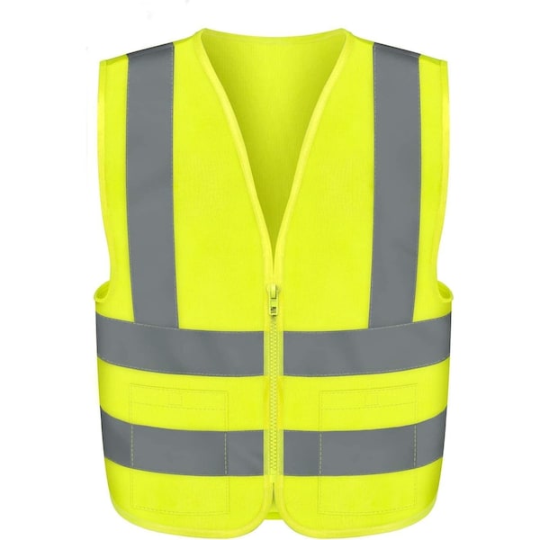 Neiko High Visibility SAFETY Vest with 2 Pockets, ANSI/ISEA Standard, Color Neon, Size XL 53963A - main