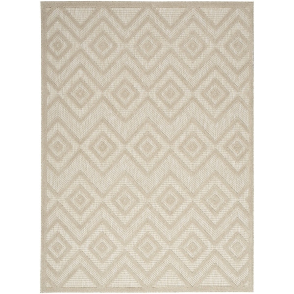 Homeroots 5' X 7' Cream And Beige Geometric Indoor Outdoor Area Rug 556277 - main