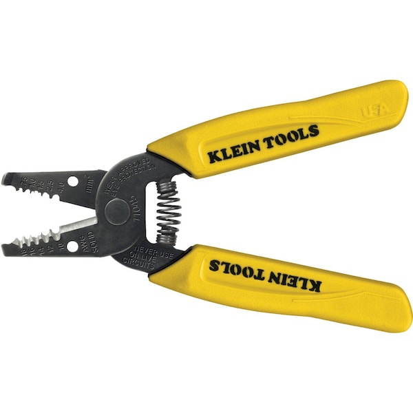 Klein Tools Wire Stripper/Cutter, 10 to 18 AWG, 6-1/4 in, Yellow 11045 - main
