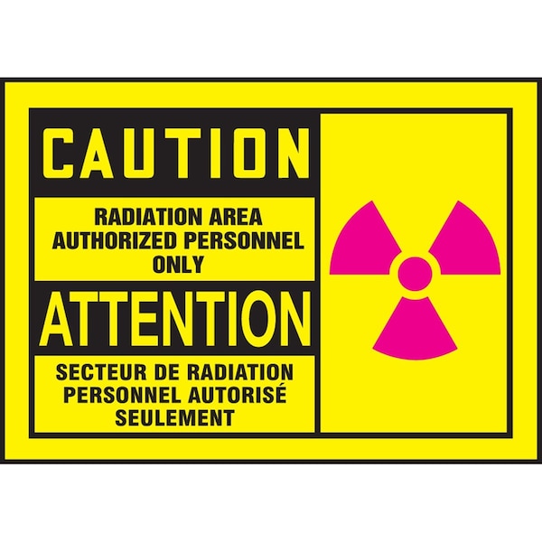 Accuform Radiation & Laser Sign, 3.5 in H x 5 in W, Adhesive Dura-Poly FBLRAD608XVE - main