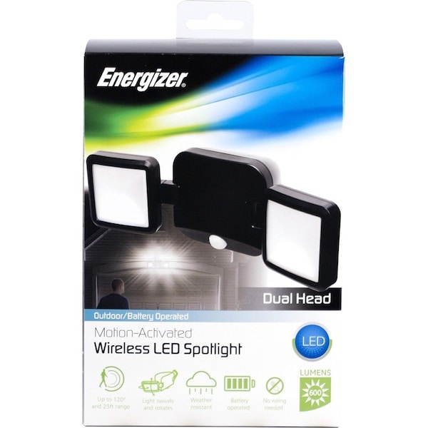 Energizer Battery Operated Motion Sensing LED Security Light, Dual Head, 600lm 40776-S1 - main