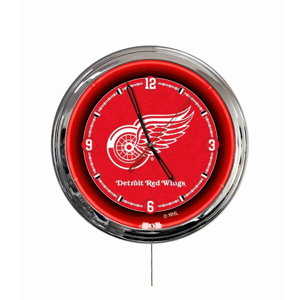 Holland Bar Stool Detroit Red Wings 16 LED Wall Clock ClkL16 - main