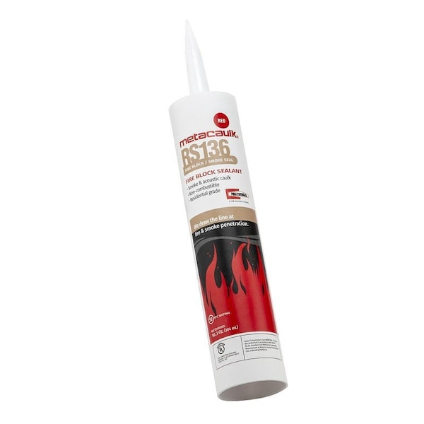 Rectorseal Metacaulk RS 136 Series Fire Block/Smoke Seal Caulk, Red, 40 to 100 deg F, 10.3 oz Cartridge 66408 - main