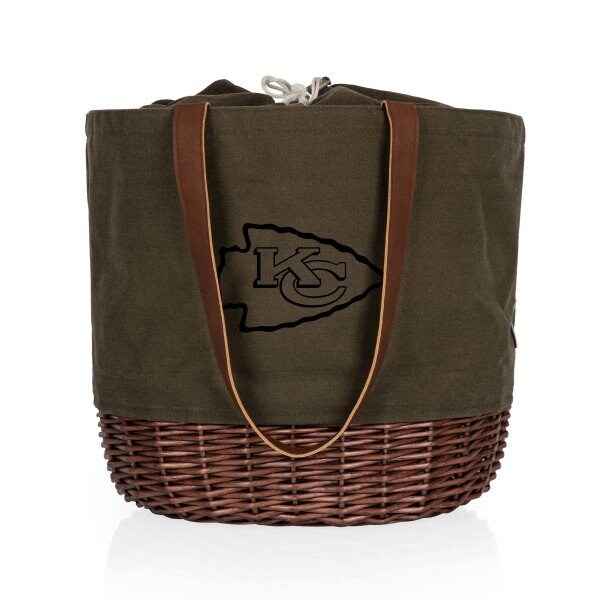 Picnic Time Family Of Brands NFL Kansas City Chiefs - Coronado Canvas and Willow Basket Tote 203-00-140-164-2 - main