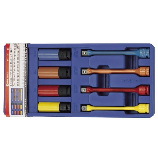 Genius Tools 8PC Metric & SAE Car Wheel COLOUR MATCH Set CW-408MS - main