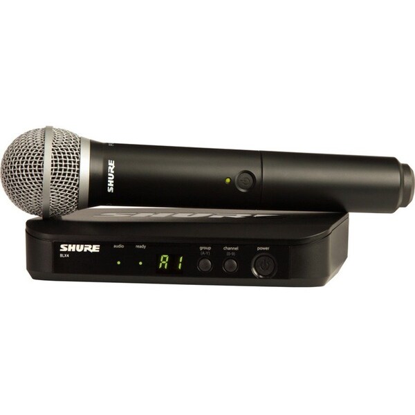Shure VOCAL SYSTEM WITH (1) BLX4 WIRELESS RECEIVER AND (1) HANDHELD TRANSMITTER WITH P BLX24/PG58-H9 - main