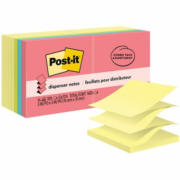 Post-It Pop-up Notes, 3"x3", Canary, Cape Tow, PK12 R330-14YWM - main