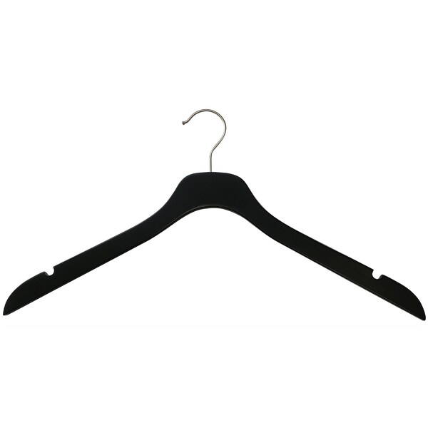 Nahanco 17in Black Rubber Wooden SlimLine Shirt/Dress Hanger, 50PK SL7081750 - main