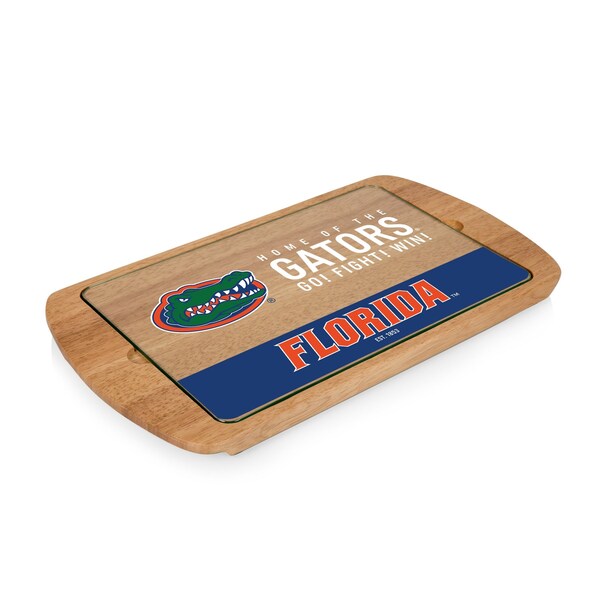 Picnic Time Family Of Brands NCAA Florida Gators Billboard Glass Top Cheese Board - Charcuterie Boards, Parawood 911-01-505-164-0 - main