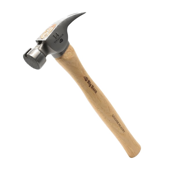 Big Horn 14 Oz Tiger Titanium Hammer With Straight Hickory Handle 15150 - main