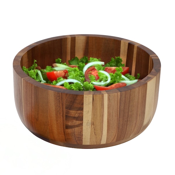 Megachef 10.5 Inch Large Acacia Wood Salad Bowl 750122153M - main